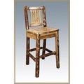 Montana Woodworks Montana Woodworks MWGCBSWNR Glacier Country Barstool; with Back Standard Wooden Seat MWGCBSWNR